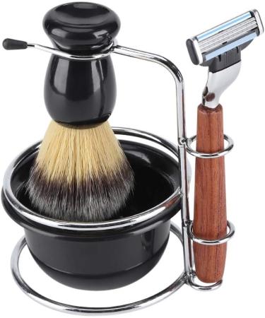 4-in-1 Shaving Bowl Kit for Men - Safety Razor Stand, Soap Cup, Badger Hair Brush, Stainless Steel Grooming Gift - Buy Online on GoSupps.com