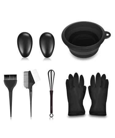 FaHaner 8 Pieces Hair Dye Brush and Bowl Set, Hair Dye Coloring Kit, Hair Tinting Bowl, Dye Brush, Ear Cover, Gloves for DIY Salon Hair Coloring Bleaching Hair Dryers Hair Dye Tools