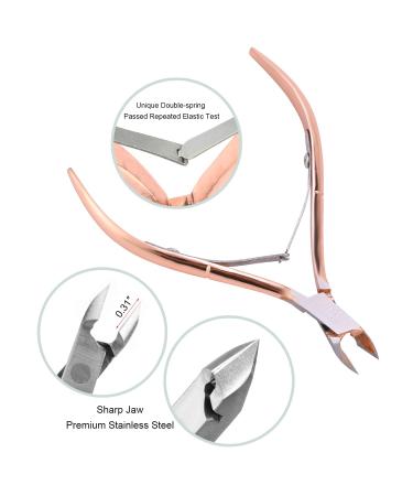 3-Piece Nail Skin Pliers Set Stainless Steel Cuticle Nipper & Remover for Fingernails & Toenails in Rose Gold | Mwoot Cuticle Trimmer with Pusher & Peeler - Buy Online on GoSupps.com