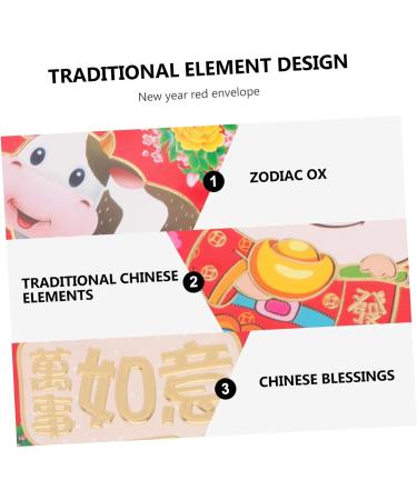 COHEALI 60pcs 2021 New Year Red Envelope Rat Year Hong Bao 2021 New Year Spring Festival Gift Bag Chinese New Year Money Hongbao Wedding Lunar New Year Envelopes Lucky Gift Card Child - Buy Online on GoSupps.com