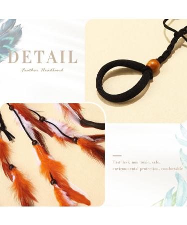 Zoestar Boho Feather Headband Indian Headpiece Vintage Hippie Hair Tie Festival Hair Jewelry Tribal Hair Accessories for Women and Girls (E) - Buy Online on GoSupps.com