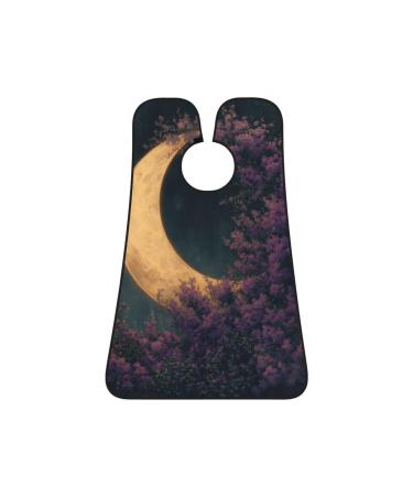moon pattern Print Beard Bib Apron Non-Stick Beard Men's Hair Catcher for Shaving Gifts for Men. One Size Black5