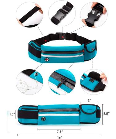 Waterproof Neoprene Running Belt for iPhone 14/13/12/Pro/XR/XS/X/8 - Adjustable Jogging Cell Phone Pocket (Blue) - Buy Online on GoSupps.com