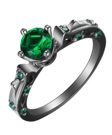 Aotiwe Matching Rings Ring Women Black Four Claws with Cubic Zircon Women Gifts Birthday 54 (17.2)