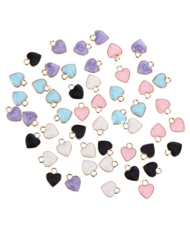 100 Pcs Heart Pendant Heart Earrings Bangle Charms DIY Pendant Charm Bracelet Independence Day 1.2X1cmx3pcs As Shownx3pcs