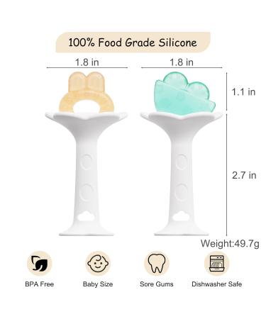 Freezable Silicone Teething Toys for Babies - Set of 2 | Soothes Sore Gums, Chew Toy With Hanging Hole | Dilovely Lollipop - Buy Online on GoSupps.com