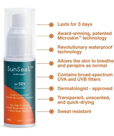 SunSeal Sunscreen Milk SPF 50 | 100 ml | Lasts 3 days | Waterproof | Sweatproof | Safe for children - Buy Online on GoSupps.com