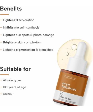 DERMA.TOUC.H Bye Bye Pigmentation Serum | For Pigmentation Dark Spots Blemishes | For all skin types | For Both Men & Women | 18ml - Buy Online on GoSupps.com