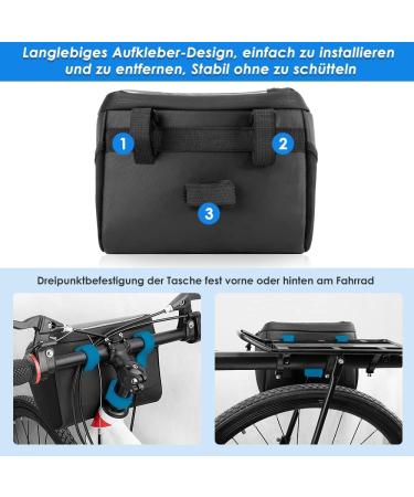 Buy Wotow Waterproof Handlebar Bag for E-Bike & MTB - 3L Reflective Frame Pocket with Touchscreen | Durable Bicycle Accessory - Buy Online on GoSupps.com