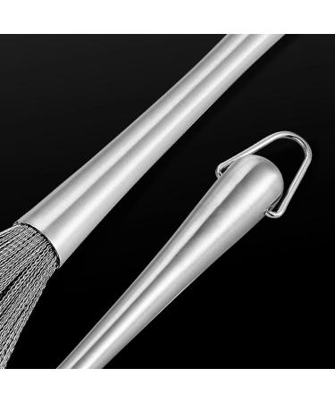 Wire Scrub Brush Stainless Steel Wire Brushes with Long Handle | Kitchen Dish Scrub Brush with Hangable Handle Cleaning Steel Wool Pads Metal Scrubber for Kitchen Sinks - Buy Online on GoSupps.com