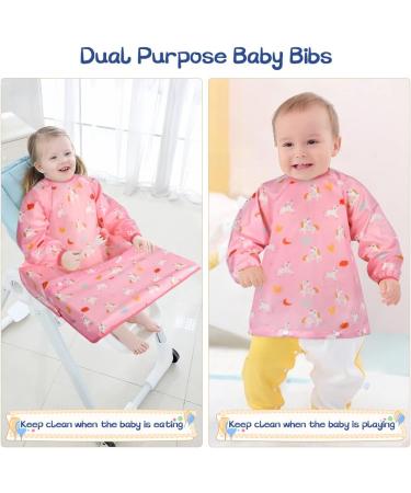 Vicloon 2-in-1 Baby & Toddler Feeding Coverall Bibs - Waterproof Long Sleeve Bib for Baby Led Weaning - Unicorn Design | Infant/Toddler Feeding Apron - Buy Online on GoSupps.com