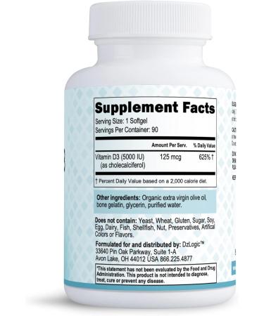 Dr. Dzugan's Advanced Vitamin D3 Formula :: Non-GMO Gluten Free GMP Certified :: 90 Softgels 5 000IU :: Immune Function Bone Health - Buy Online on GoSupps.com