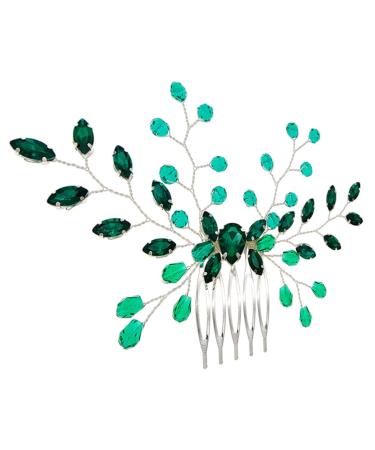 WOFASHPURET Wedding Headpiece Hair Accessories for Bride Hair Accessories for Girls Girl Hair Accessories Decorative Hair Combs Headpiece for Bride Hair Rhinestones Simple Miss Crystal Emerald