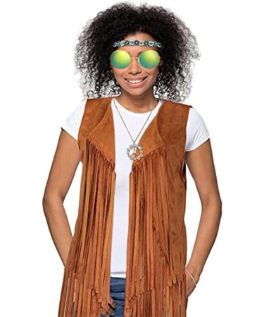 amangul Hippie Costume Set Include Sunglasses Headband Peace Sign Necklace and Earring 60s 70s Style Vintage Costume(Md0906P22) - Buy Online on GoSupps.com