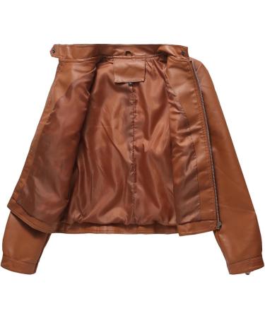 Hehiy Women's Moto Jacket - Lightweight Classic Faux Leather Spring Jacket in Black & Brown for Winter Halloween & Christmas - Buy Online on GoSupps.com
