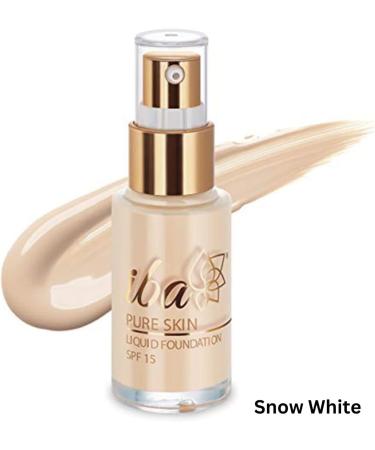 I-b'a Pure Skin Liquid Foundation - Snow White 30ml | Full Coverage l Long Lasting | Lightweight l Oil Free Dewy Finish | SPF 15 | Halal Certified & Vegan Makeup - Buy Online on GoSupps.com