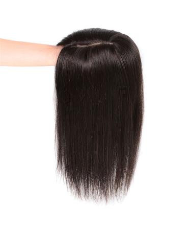 2.8"x4" Double Silk Base Human Hair Crown Topper Handmade for Women Dark Blonde Color 14"