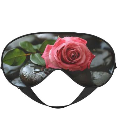 Buy Spa Stone & Rose Flowers Print Sleep Eye Mask - Soft Eyeshade for Travel & Naps - Ideal for Women & Men - Buy Online on GoSupps.com