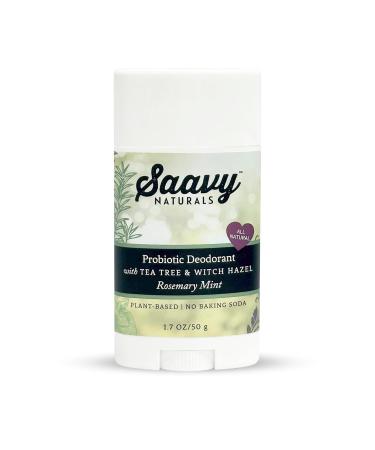 2 PACK- Saavy Naturals Probiotic Deodorant Aluminum-Free Baking Soda Free No Residue All Day Protection for Women Natural Vegan Formula Rosemary Mint - 1.7 Oz Fresh - Buy Online on GoSupps.com