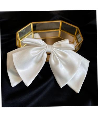 Didiseaon Bow Hairpin Hair Bow Satin Clips Bridal Hair Bow Chic Bow Headdress Bow Knot Hairpins Bow Ponytail Holders Girls Bow Hairclip Tiaras for Girls Temperament Miss White Decorate Alloy - Buy Online on GoSupps.com