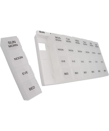 ProMed Weekly 4x Daily Pill Organizer - 7 Day Medication & Vitamin Case | Ergonomic BPA-Free Removable Compartments - Buy Online on GoSupps.com