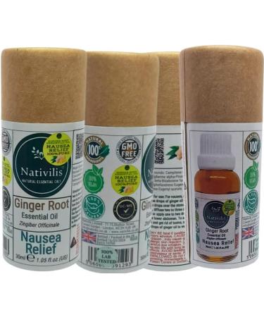 Nativilis Ginger Root Essential Oil (Zingiber Officinale) - Anti-inflammatory relieve nausea - promote hair health and growth and skin care - Copaiba properties 30ml - Buy Online on GoSupps.com
