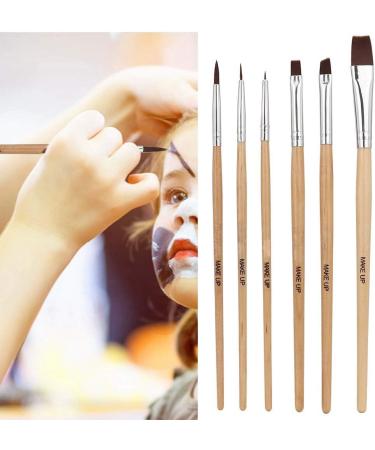 6PCS Face & Body Paint Brush Set | Wooden Handle Makeup Brushes for Halloween & Masquerade | Eulenspiegel Quality - Buy Online on GoSupps.com