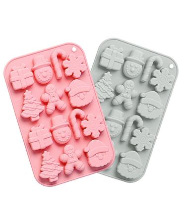 Alipis 2pcs Baking Mold Chocolate Mold Resin Mold Candy Making Mold Silicone Molds Cake Mold Christmas 3D