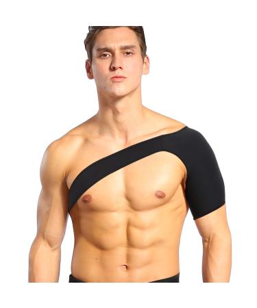 Nofaner Shoulder Compression Sleeve Arm Wrap for Shoulder Stability and Recovery, Shoulder Support Brace with Pressure Pad for Men Women(M42-45cm)