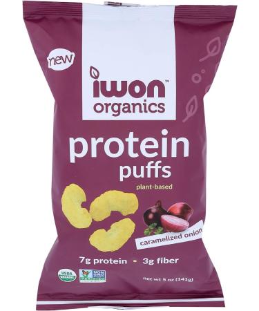 IWON Organics - family Size Caramelized Onion Protein Puffs - 12 X 142g 12 Count