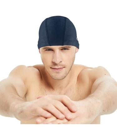 Firesara Fabric Swim Cap - High Elasticity, Breathable, Keeps Hair Clean - For Women, Girls, Men, Kids - Grain Blue (One Size) - Buy Online on GoSupps.com