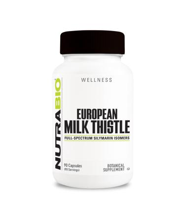 NutraBio European Milk Thistle Supplement 241mg - Supports Antioxidant Benefits and Wellness 90 Capsules