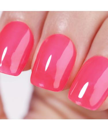 Ozzeal Jelly Gel Nail Polish 15ML Hot Pink Jelly Nail Polish Gel Translucent Sheer Spring Summer Nail Gel Polish Soak off UV LED Light for Nail Art DIY Manicure Jelly-hot Pink