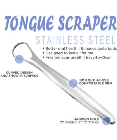 IUNSER Stainless Steel Tongue Cleaner - Microdermabrasion Device for Adults & Kids | Tongue Beauty Tool (Silver One Size) - Buy Online on GoSupps.com