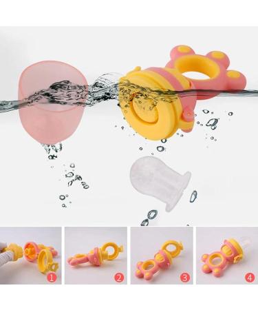 Shangjia Baby Obst Feeder Silicone Fruit Dispenser for Newborns | Teething Relief & Self-Feeding | Portable & Removable | Pink - Buy Online on GoSupps.com
