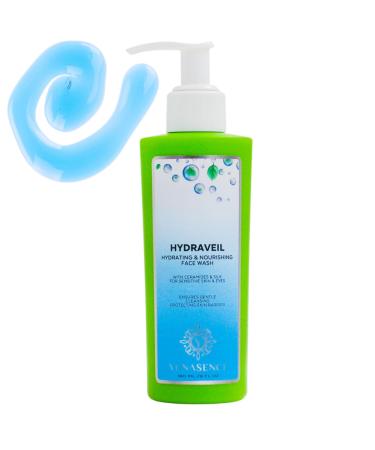 Yunasence HYDRAVEIL Hydrating and Nourishing Face Wash with Ceramides & Silk 6oz. For Sensitive Reactive Skin and Eyes. Super Gentle Skin Barrier Support.