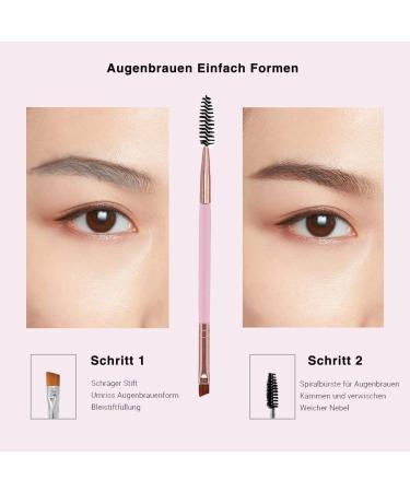 Duo Eyebrow Brush and Comb Eyelash Comb Brush Eyebrow Brush Angled Eyebrow Brush (Pink) - Buy Online on GoSupps.com