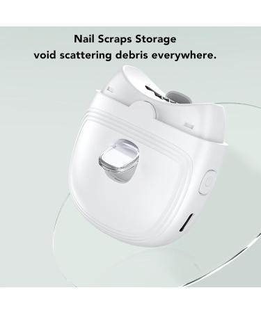 Electric Nail Trimmer ABS Stainless Steel Compact Rechargeable Nail Trimmer Quiet with Light 600mAh for Home (White) - Buy Online on GoSupps.com