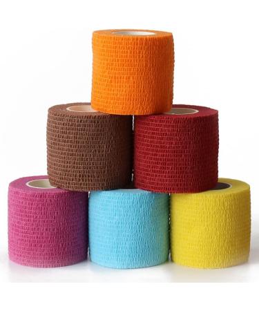 JClife Self-Adhesive Elastic Bandage - 6 Roll Set Multi-Colored 5cm x 450cm for Sports Injuries & Pet Care | Medical Fixing Tape - Buy Online on GoSupps.com