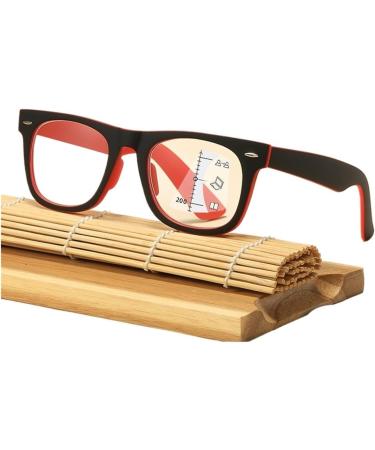 Fashionable Multi-Focus Reading Glasses for Men & Women - Large Frame Anti-Blue Light High-Definition Inner Purple +4.00 Size - Shop Internationally! - Buy Online on GoSupps.com