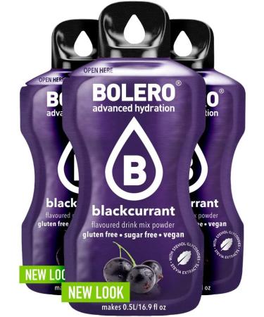 Bolero Bolero Drink 24 Sachets 3g grams Sticks Fruit Prepared Soluble Powder For Fresh Drink in Water Product 72 grams sweetened with stevia (Blackcurrant) - Buy Online on GoSupps.com