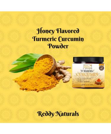 Reddy Naturals Turmeric Curcumin Powder with Black Pepper - 100% Pure Curcuminoid Supplement - Non GMO, Gluten-Free, Honey Flavor - 4.2 Oz - Buy Online on GoSupps.com
