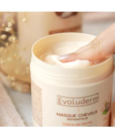 EVOLUDERM - Shea Butter Delight Repairing Hair Mask - 500 ml - 99% Natural Origin - Vegan - Made in France - Buy Online on GoSupps.com