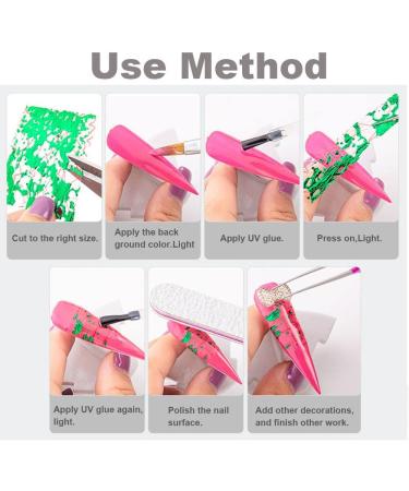 DIY Manicure Confetti Filling Sticker Nail Art Foils Gold Silver Foil Mesh Nail Foils 3D Gold Flakes(Red Foil Gold Mesh) - Buy Online on GoSupps.com