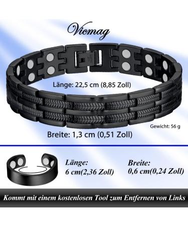 Vicmag Titanstahl Magnetic Hardship Rings for Men | Ultra-Strength Double-Row Magnets with Adjustment Tools & Gift Box - Wheat Black - Buy Online on GoSupps.com