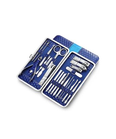 Nail Clipper Set Nail Clipper Set Portable Manicure Set Personal Care Pedicure Set Beauty Set (21-Piece Set) Nail Clipper Kit (Color : Blue-21 Piece Set)