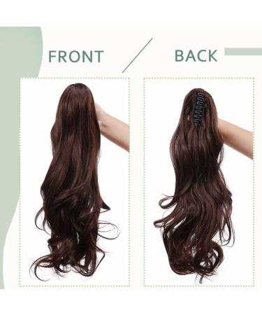 Matte Claw On Ponytail Extension 18 Inch Curly Wavy Hairpiece - Medium Brown - Buy Online on GoSupps.com