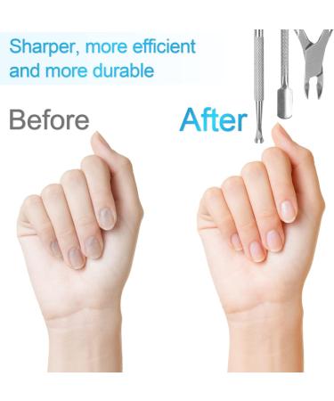 Sularpek 3-in-1 Cuticle Remover Tool Set - Professional Stainless Steel Nail Care Kit for Manicure and Pedicure - Buy Online on GoSupps.com