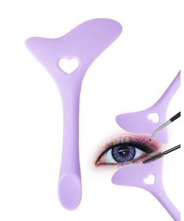 DogieLyn Silicone Winged Tip Reusable Smoky Eyeshadow Applicators Plate Cat Shape Eye liner Shadow Guide Template Multifunctional Lazy Quick Makeup Tool Eyebrow Pencil Eyeliner Stencils Purple