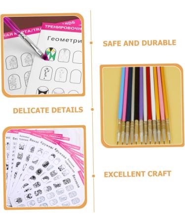 Beavorty 4 Sets Manicure Exercise Book Nail Salon Supplies Nail Art Tools for Beginners Nail Practice Liner Pen and Templates Nail Art Drawing Stencil Nail Practice Liner Pens Paper Books - Buy Online on GoSupps.com